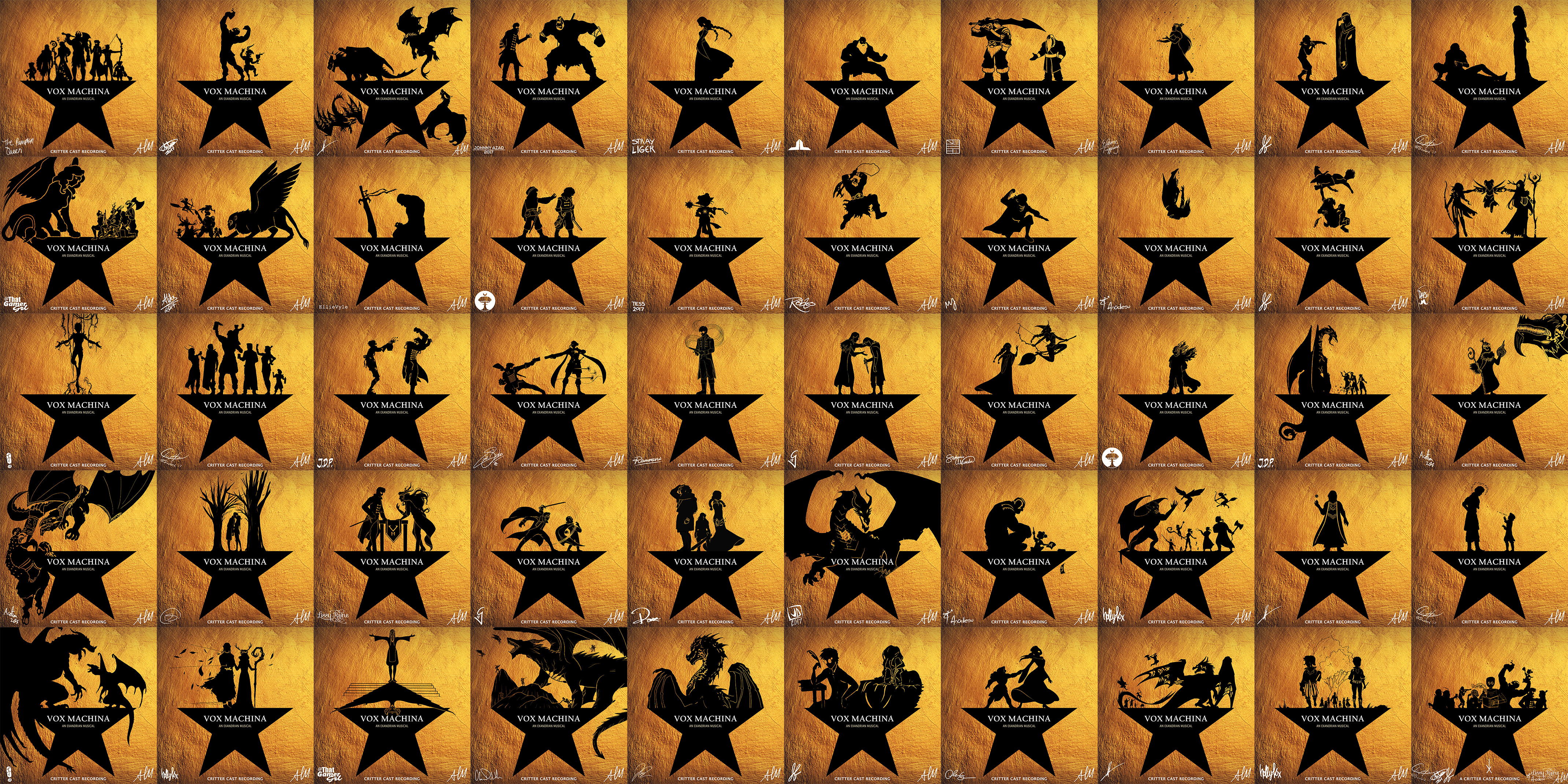 Vox Machina Hamilton Musical Logos